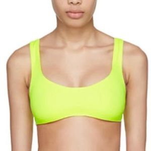 NWT Solid & Striped The Elle Bikini Top Fluorescent Yellow